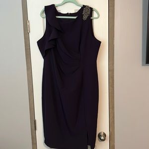 Gently worn sleeveless deep purple dress